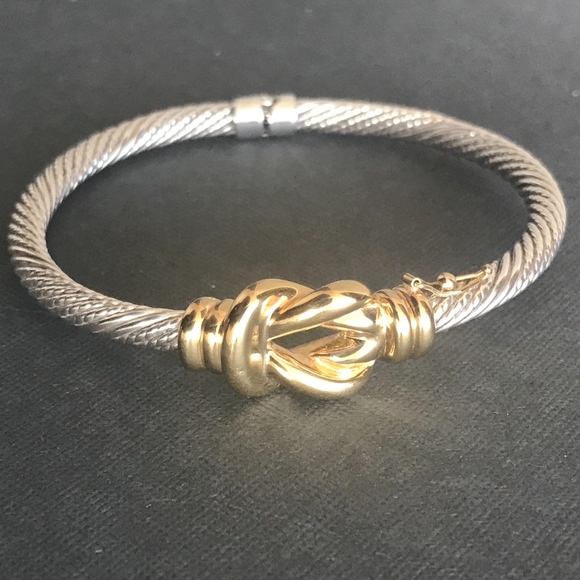 JTL Jewelry - JTL Designer 14K YG & Sterling Knot Cable Bracelet